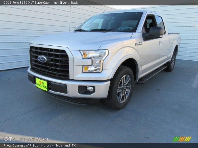Ingot Silver / Black 2016 Ford F150 XLT SuperCab