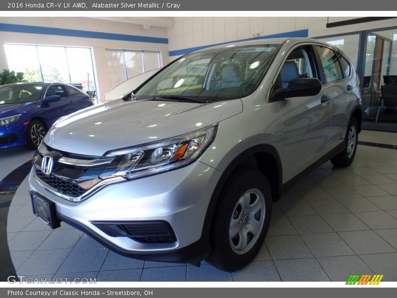 Alabaster Silver Metallic / Gray 2016 Honda CR-V LX AWD