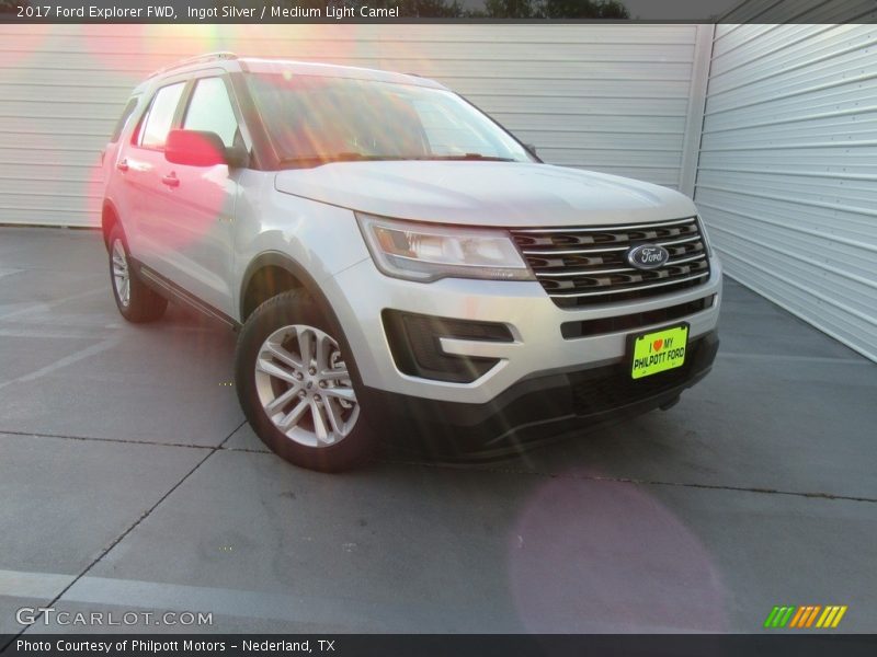 Ingot Silver / Medium Light Camel 2017 Ford Explorer FWD