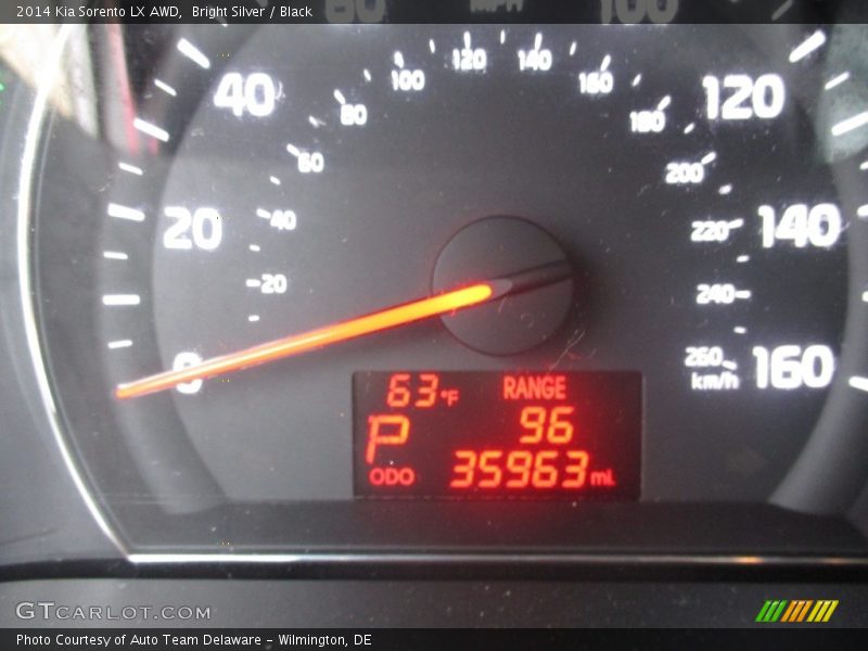 Bright Silver / Black 2014 Kia Sorento LX AWD