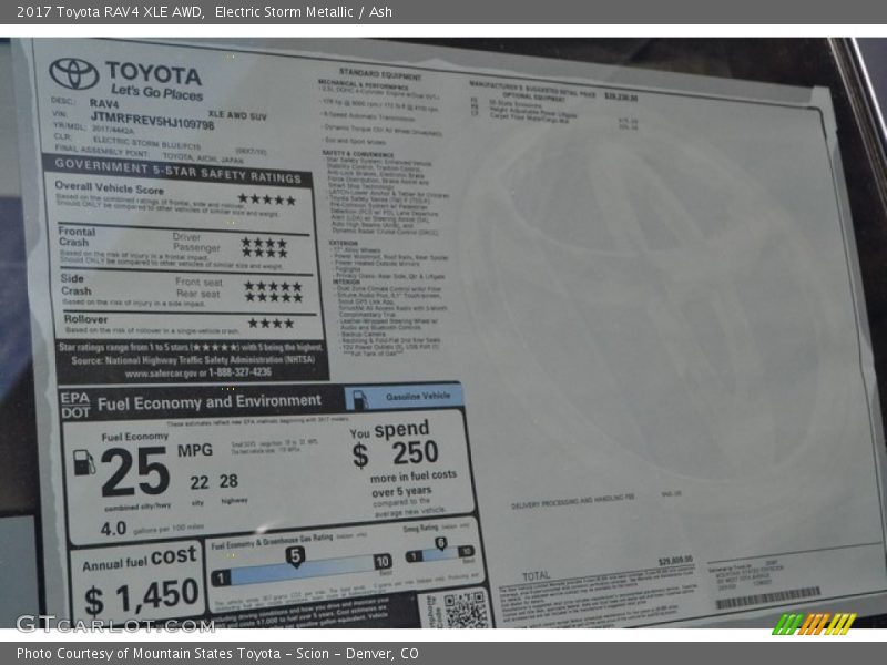 Electric Storm Metallic / Ash 2017 Toyota RAV4 XLE AWD