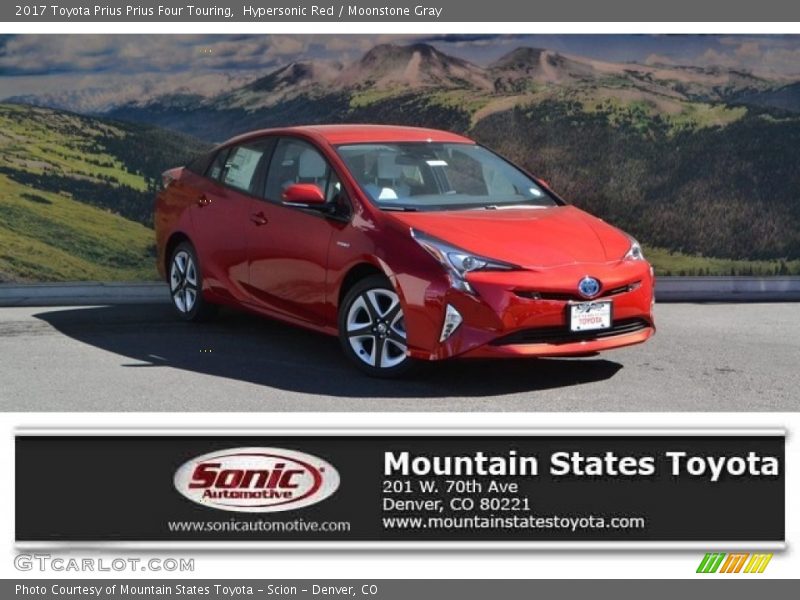 Hypersonic Red / Moonstone Gray 2017 Toyota Prius Prius Four Touring