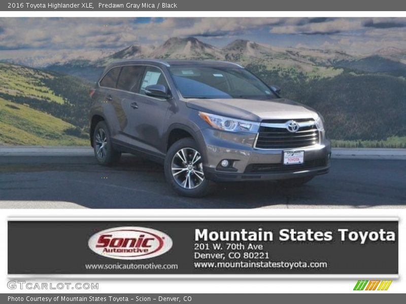 Predawn Gray Mica / Black 2016 Toyota Highlander XLE