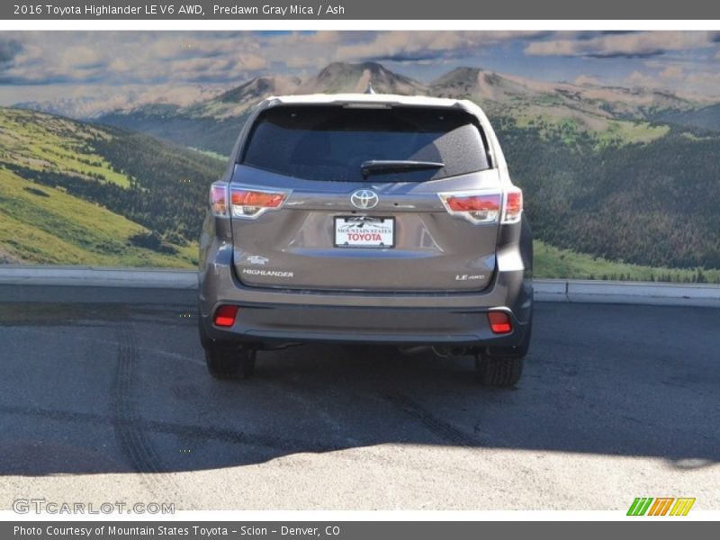 Predawn Gray Mica / Ash 2016 Toyota Highlander LE V6 AWD