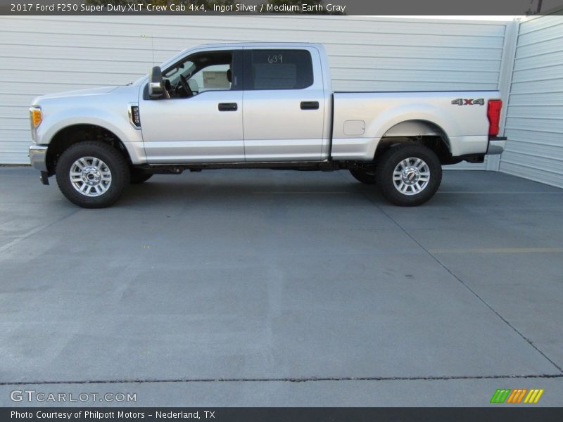 Ingot Silver / Medium Earth Gray 2017 Ford F250 Super Duty XLT Crew Cab 4x4
