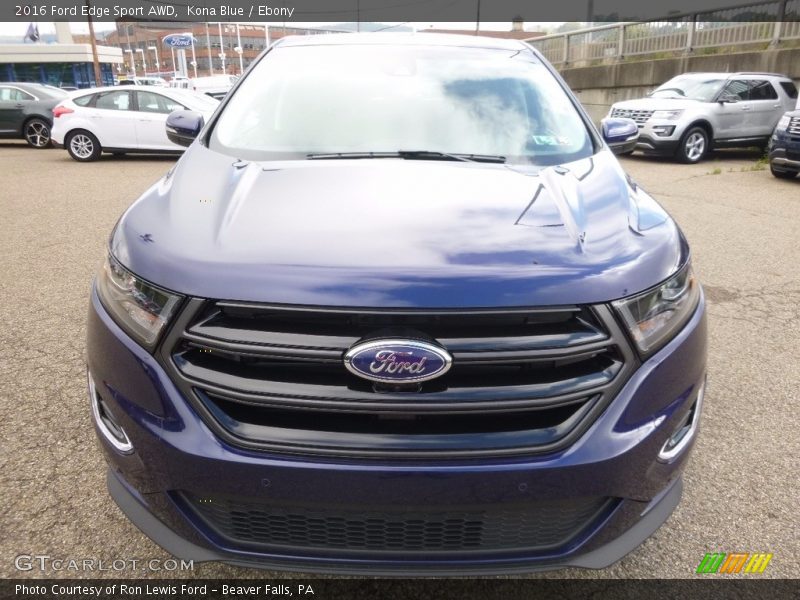 Kona Blue / Ebony 2016 Ford Edge Sport AWD