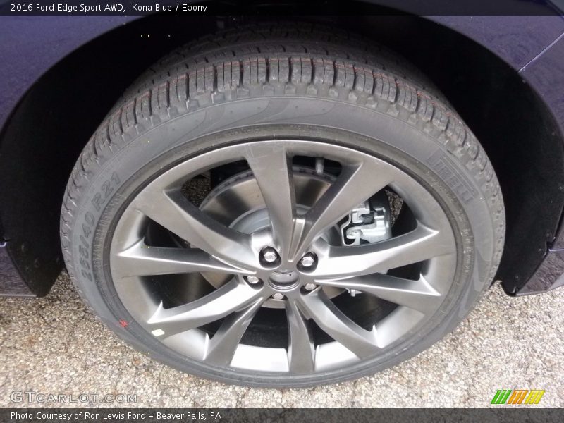 Kona Blue / Ebony 2016 Ford Edge Sport AWD