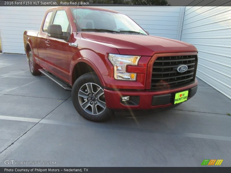 Ruby Red / Black 2016 Ford F150 XLT SuperCab