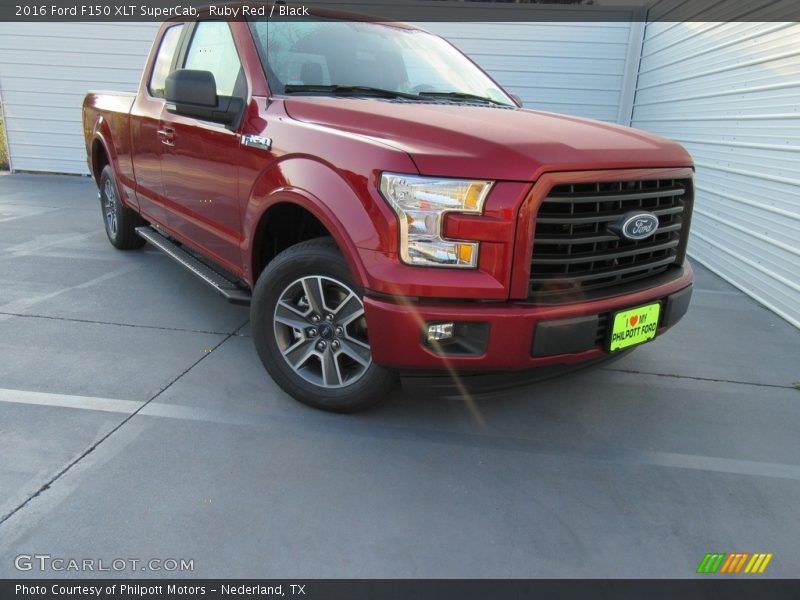 Ruby Red / Black 2016 Ford F150 XLT SuperCab