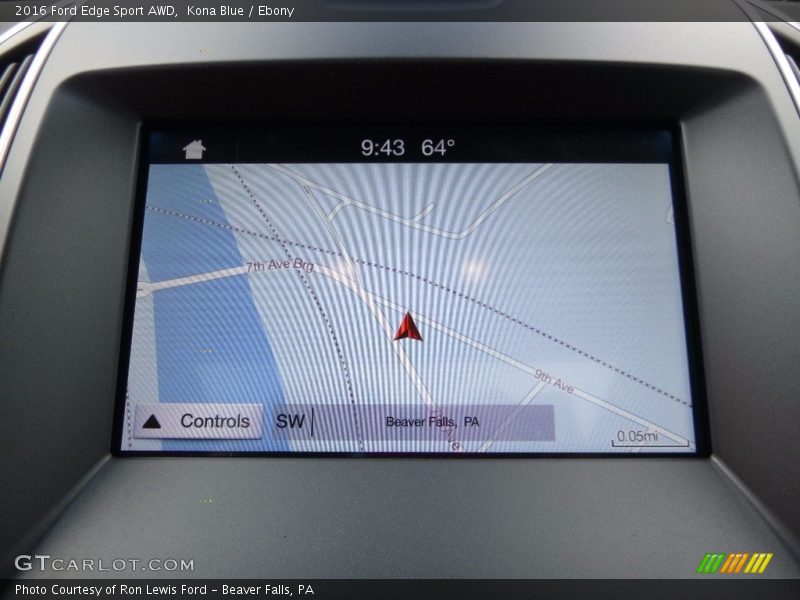 Kona Blue / Ebony 2016 Ford Edge Sport AWD