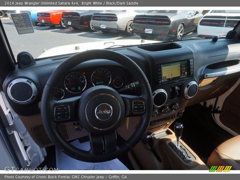 Bright White / Black/Dark Saddle 2014 Jeep Wrangler Unlimited Sahara 4x4