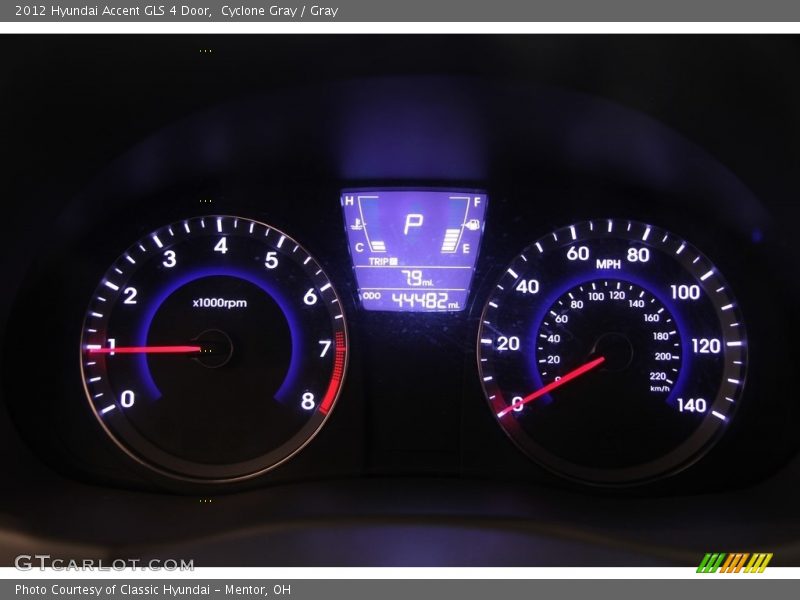 Cyclone Gray / Gray 2012 Hyundai Accent GLS 4 Door