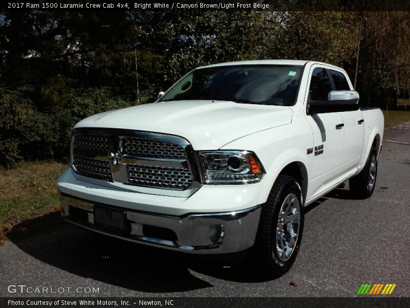 Bright White / Canyon Brown/Light Frost Beige 2017 Ram 1500 Laramie Crew Cab 4x4