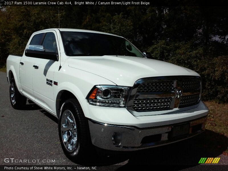 Bright White / Canyon Brown/Light Frost Beige 2017 Ram 1500 Laramie Crew Cab 4x4