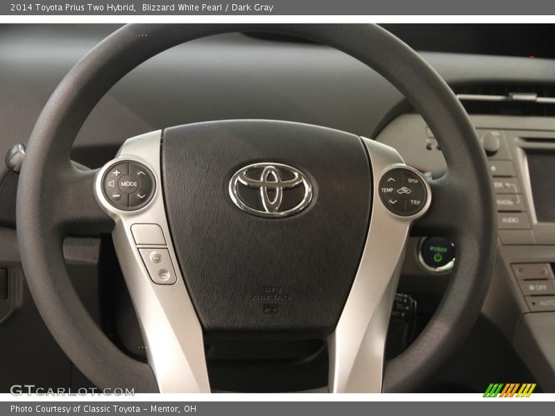 Blizzard White Pearl / Dark Gray 2014 Toyota Prius Two Hybrid