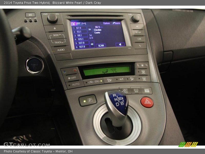 Blizzard White Pearl / Dark Gray 2014 Toyota Prius Two Hybrid