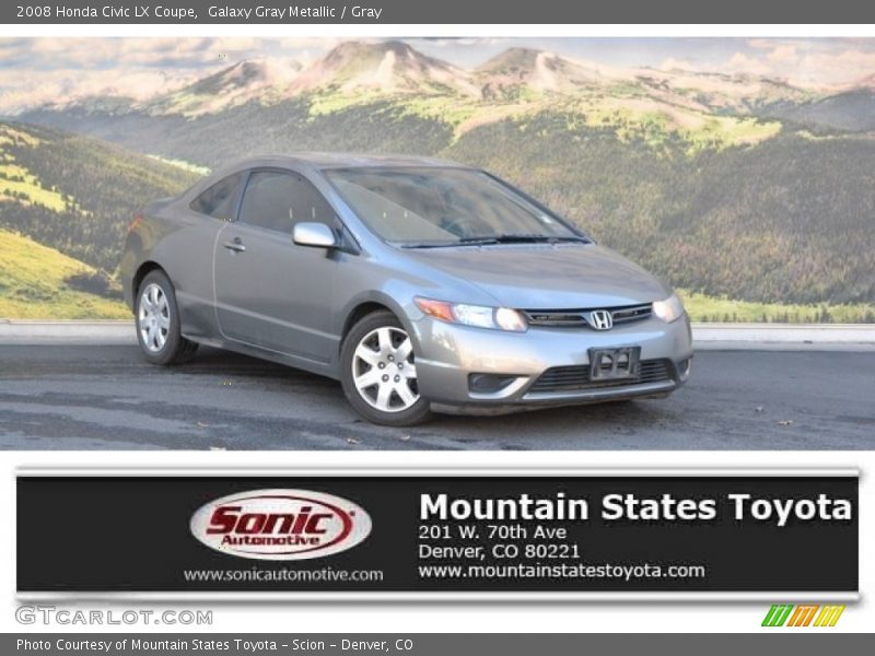 Galaxy Gray Metallic / Gray 2008 Honda Civic LX Coupe
