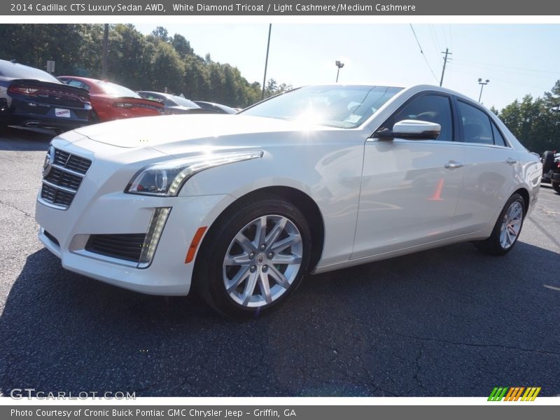 White Diamond Tricoat / Light Cashmere/Medium Cashmere 2014 Cadillac CTS Luxury Sedan AWD