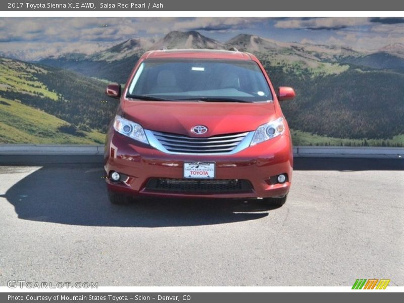 Salsa Red Pearl / Ash 2017 Toyota Sienna XLE AWD