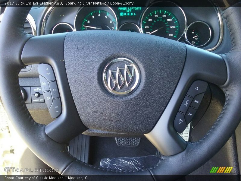 Sparkling Silver Metallic / Ebony/Ebony 2017 Buick Enclave Leather AWD