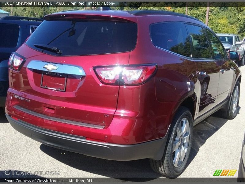 Siren Red Tintcoat / Ebony 2017 Chevrolet Traverse LT AWD