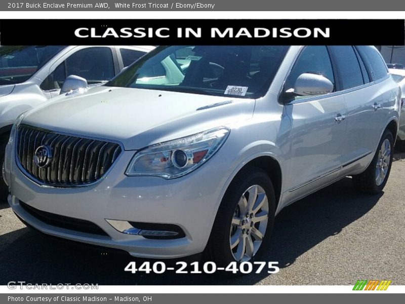 White Frost Tricoat / Ebony/Ebony 2017 Buick Enclave Premium AWD