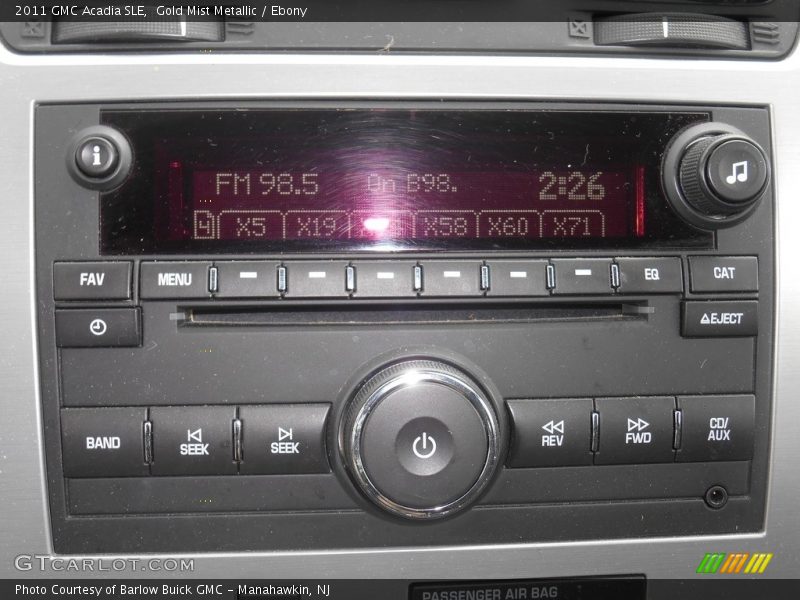 Gold Mist Metallic / Ebony 2011 GMC Acadia SLE