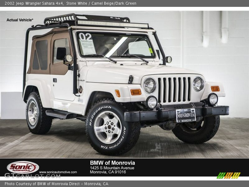 Stone White / Camel Beige/Dark Green 2002 Jeep Wrangler Sahara 4x4