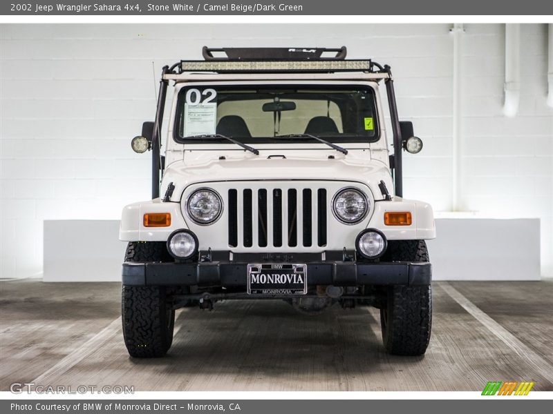 Stone White / Camel Beige/Dark Green 2002 Jeep Wrangler Sahara 4x4