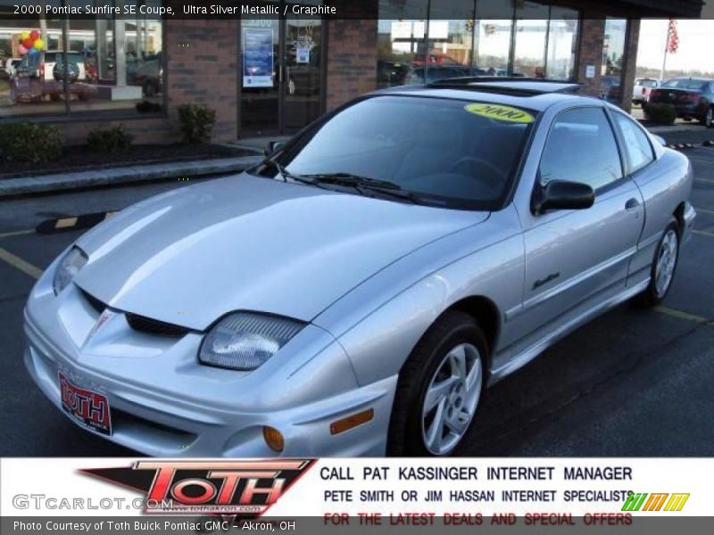 Ultra Silver Metallic / Graphite 2000 Pontiac Sunfire SE Coupe