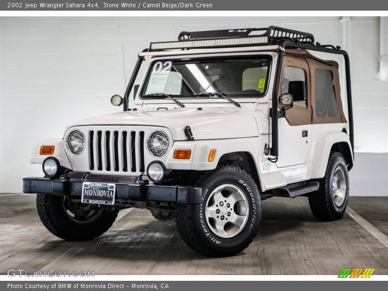 Stone White / Camel Beige/Dark Green 2002 Jeep Wrangler Sahara 4x4