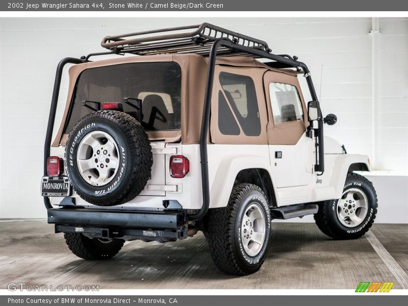 Stone White / Camel Beige/Dark Green 2002 Jeep Wrangler Sahara 4x4