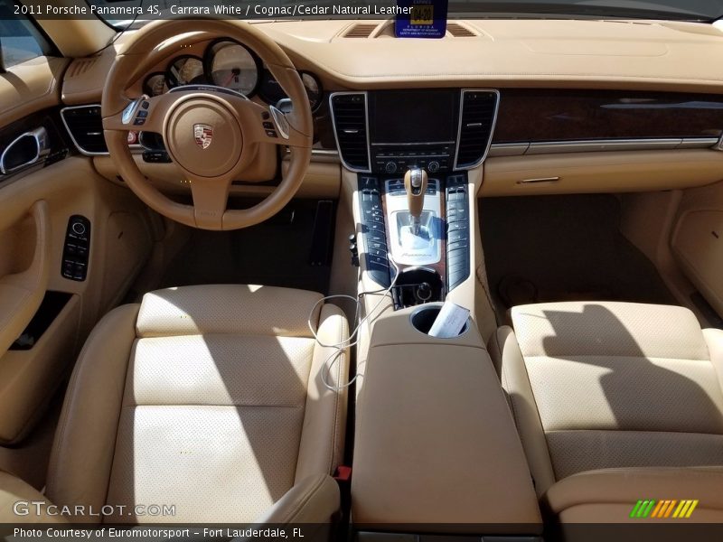 Carrara White / Cognac/Cedar Natural Leather 2011 Porsche Panamera 4S
