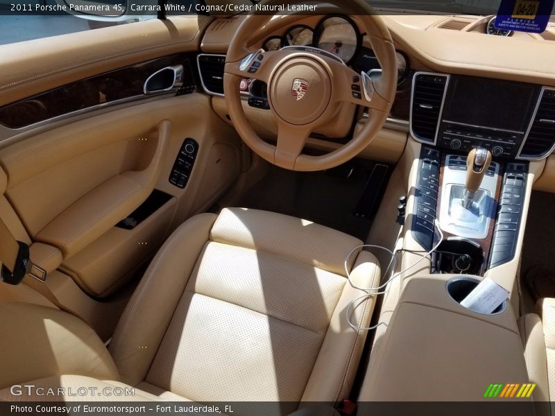 Carrara White / Cognac/Cedar Natural Leather 2011 Porsche Panamera 4S