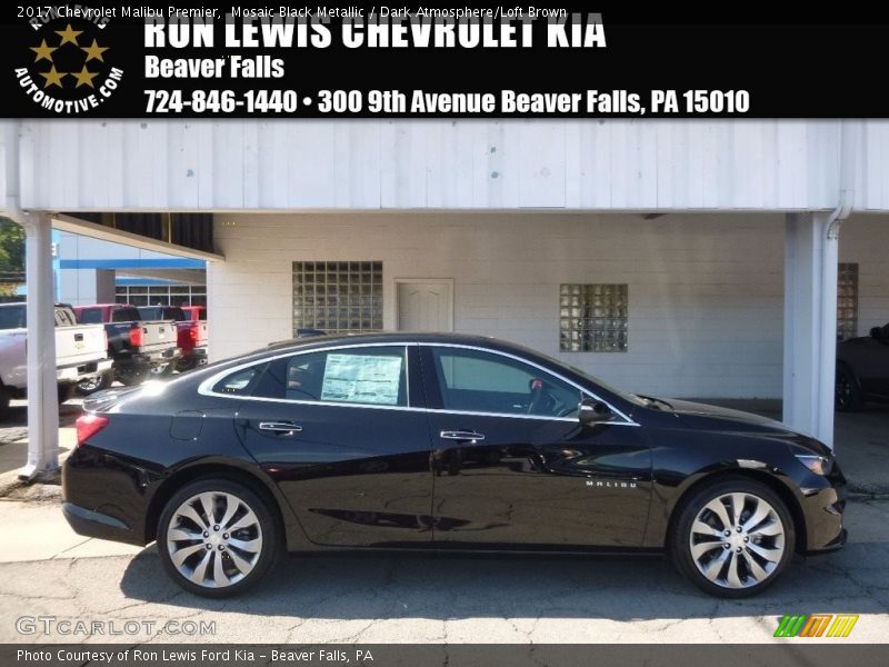 Mosaic Black Metallic / Dark Atmosphere/Loft Brown 2017 Chevrolet Malibu Premier