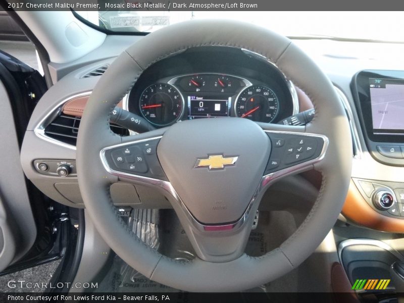 Mosaic Black Metallic / Dark Atmosphere/Loft Brown 2017 Chevrolet Malibu Premier