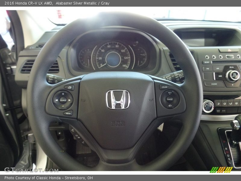 Alabaster Silver Metallic / Gray 2016 Honda CR-V LX AWD