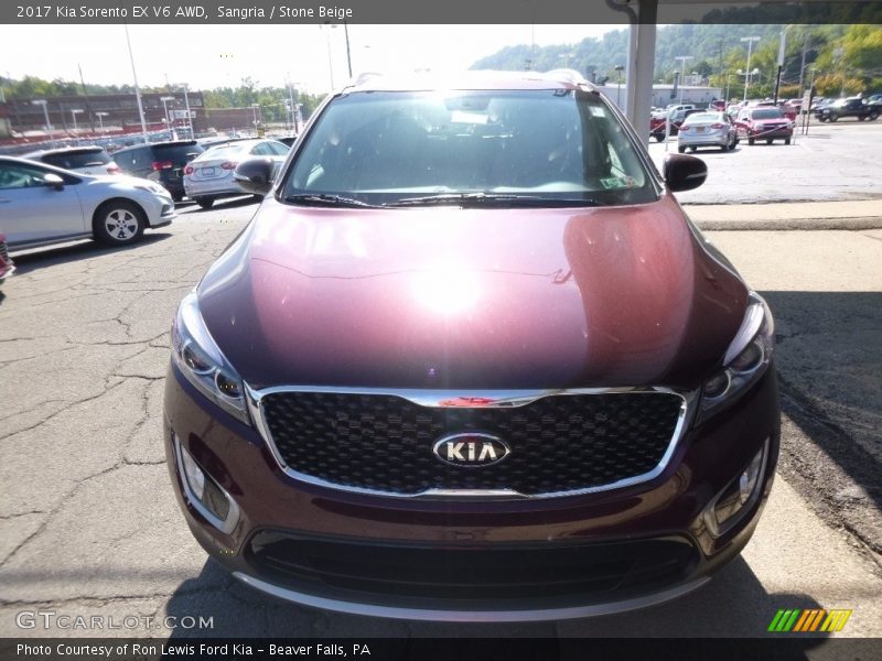 Sangria / Stone Beige 2017 Kia Sorento EX V6 AWD