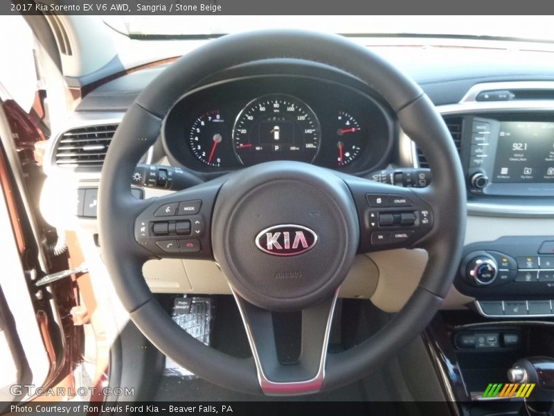 Sangria / Stone Beige 2017 Kia Sorento EX V6 AWD