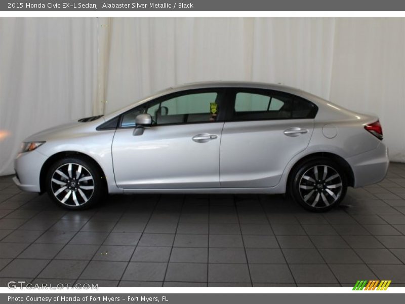 Alabaster Silver Metallic / Black 2015 Honda Civic EX-L Sedan