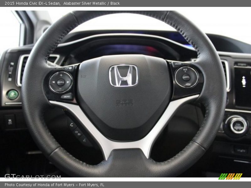 Alabaster Silver Metallic / Black 2015 Honda Civic EX-L Sedan