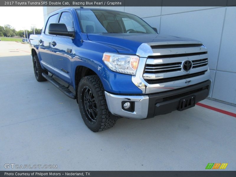 Blazing Blue Pearl / Graphite 2017 Toyota Tundra SR5 Double Cab