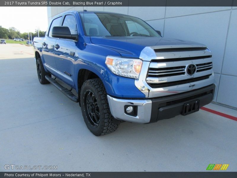 Blazing Blue Pearl / Graphite 2017 Toyota Tundra SR5 Double Cab