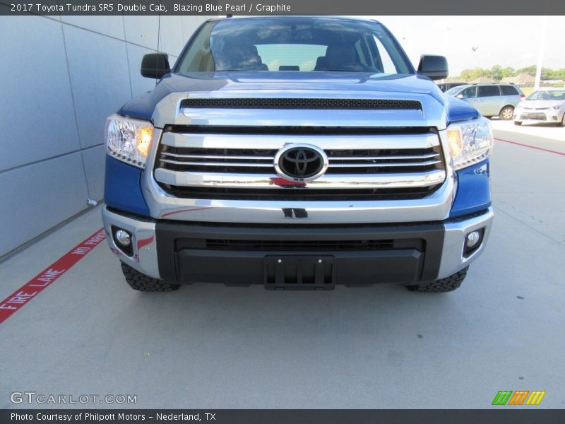 Blazing Blue Pearl / Graphite 2017 Toyota Tundra SR5 Double Cab