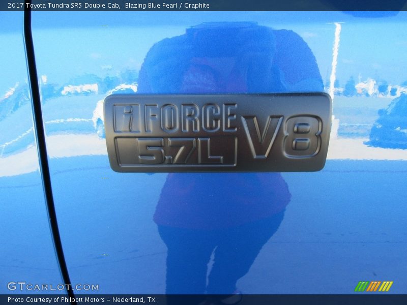Blazing Blue Pearl / Graphite 2017 Toyota Tundra SR5 Double Cab