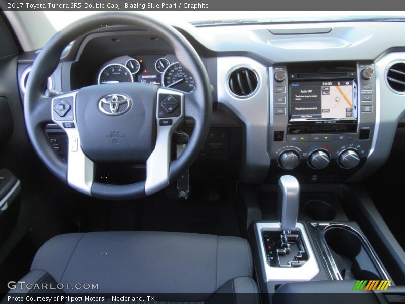 Blazing Blue Pearl / Graphite 2017 Toyota Tundra SR5 Double Cab