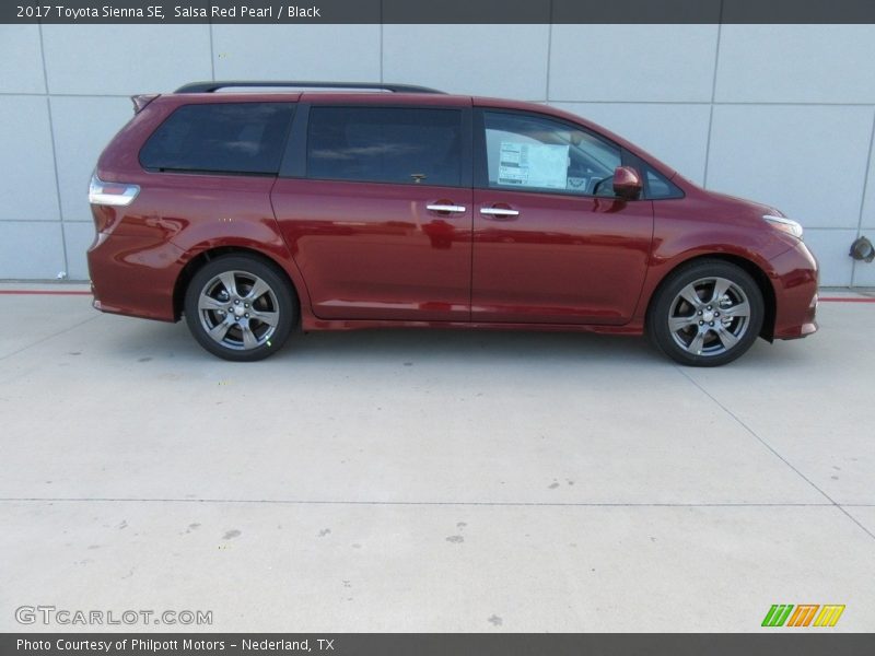 Salsa Red Pearl / Black 2017 Toyota Sienna SE