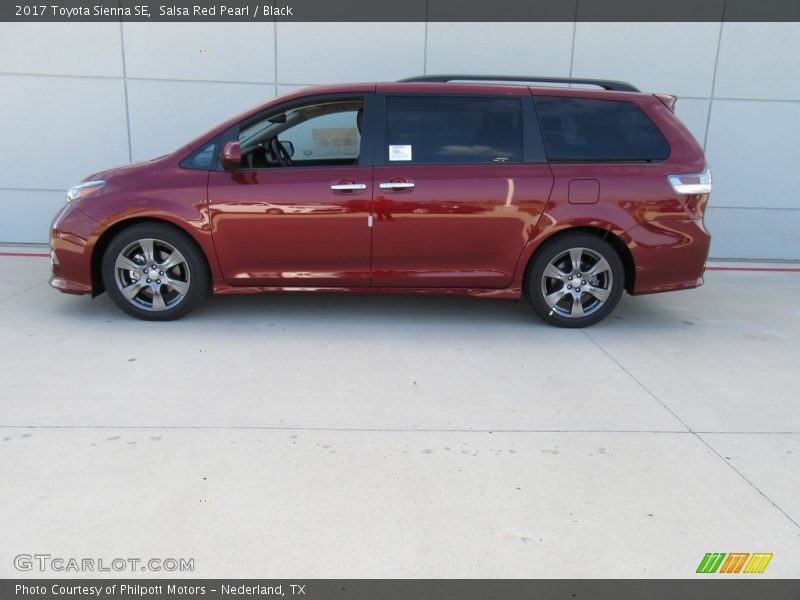 Salsa Red Pearl / Black 2017 Toyota Sienna SE
