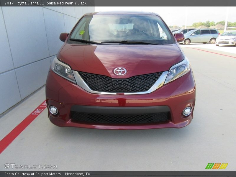 Salsa Red Pearl / Black 2017 Toyota Sienna SE
