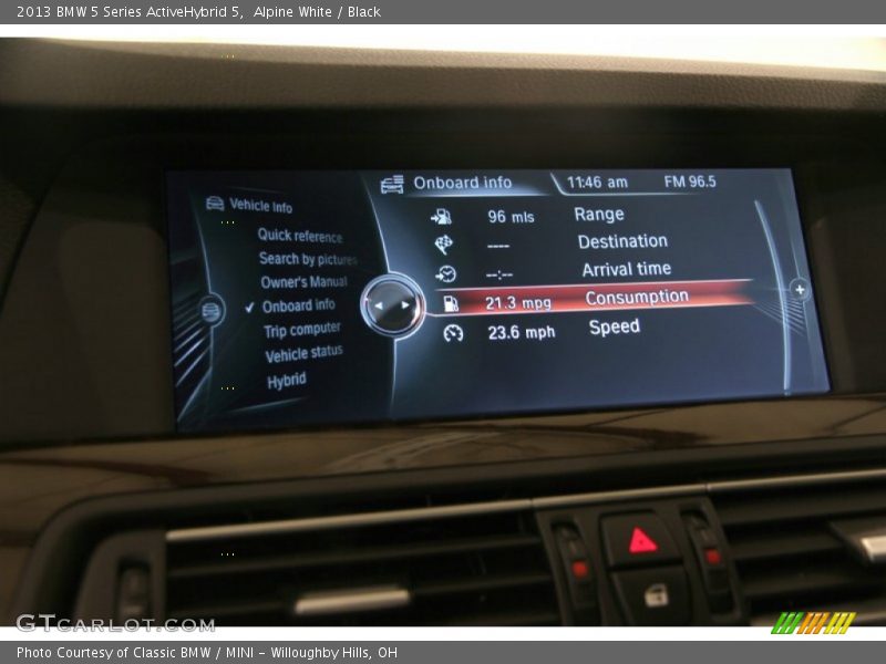 Alpine White / Black 2013 BMW 5 Series ActiveHybrid 5